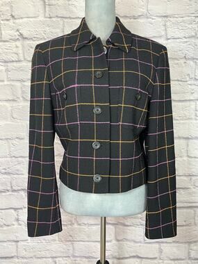 Vintage Laurel by Escada Wool Blend Contemporary Cropped Blazer Jacket